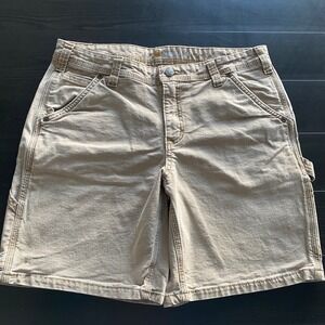 Carhartt Shoirts Womens size 8 Canvas Khaki Tan duck Original Fit Workwear